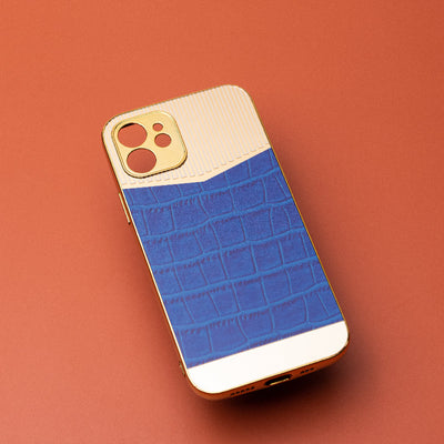 Golden Denim Blue Luxury Embossed Design iPhone Cover Mobile Phone Cases June Trading iPhone 12  