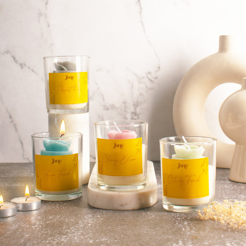Halcyon Blossom Votive Aroma Candle Candles The June Shop   
