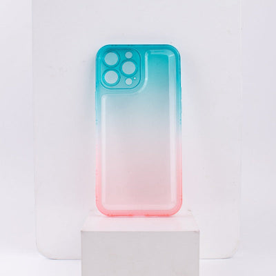 Dual Splash Clear Silicone Apple iPhone 13 Pro Max Cover iPhone 13 Pro Max June Trading Teal & Pink  