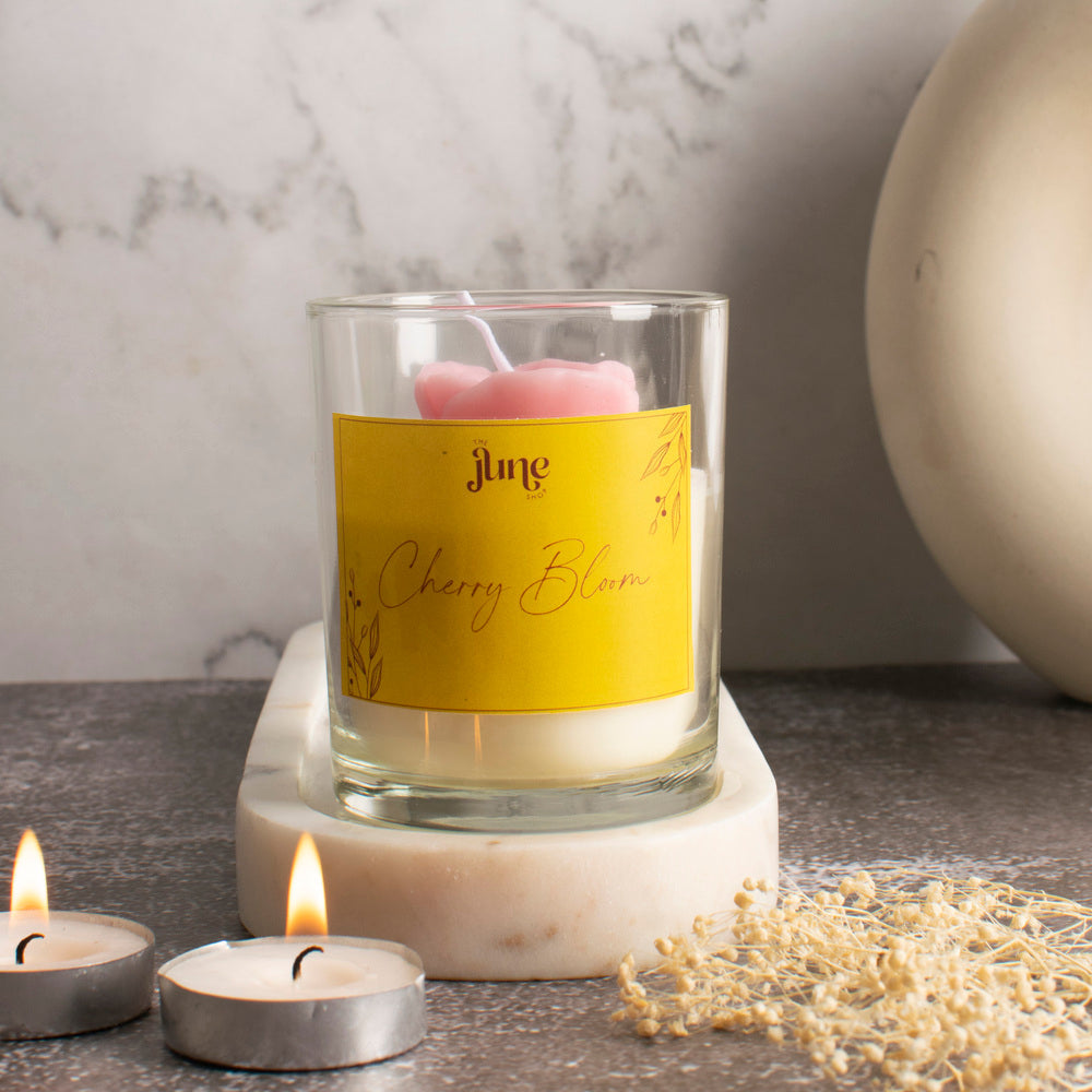 Halcyon Blossom Votive Aroma Candle Candles The June Shop Cherry Bloom  