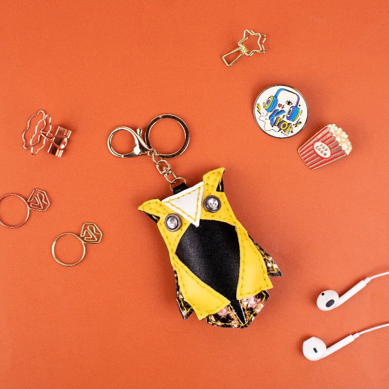 Owl Charm Keychain Keychain ERL Corn Yellow  