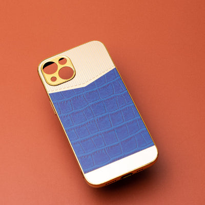 Golden Denim Blue Luxury Embossed Design iPhone Cover Mobile Phone Cases June Trading iPhone 13  