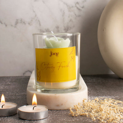 Halcyon Blossom Votive Aroma Candle Candles The June Shop Citrusy Fresh  
