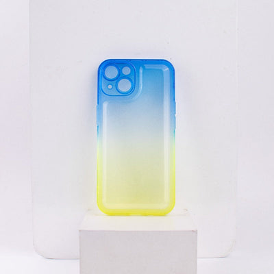 Dual Splash Clear Silicone Apple iPhone 14 Cover iPhone 14 June Trading Blue & Yellow  