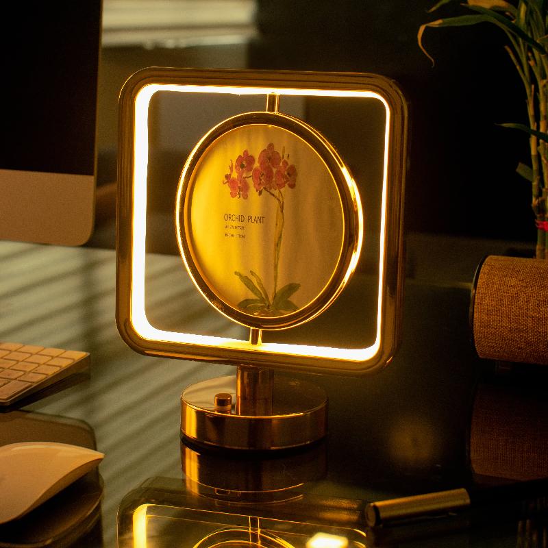 Circular Photo Frame Touch Sensor Square Lamp