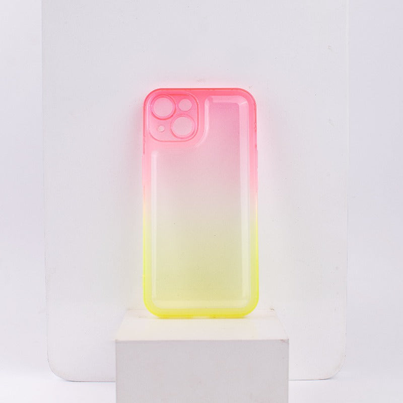 Dual Splash Clear Silicone Apple iPhone 14 Cover iPhone 14 June Trading Pink & Yellow  