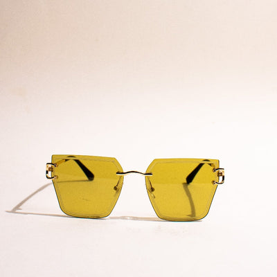 Glam Affair Square Cateye Yellow Sunglass Eyewear June Trading   