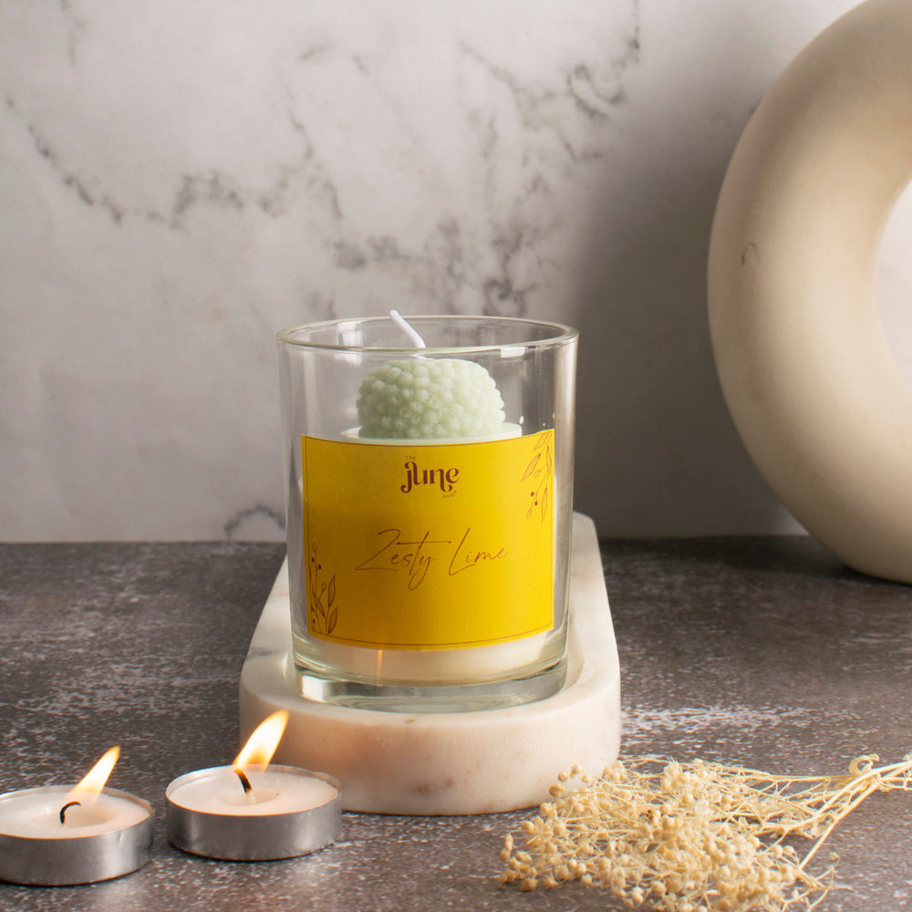 Poise Blossom Votive Aroma Candle Candles The June Shop Zesty Lime  