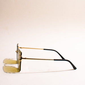 Glam Affair Square Cateye Yellow Sunglass Eyewear June Trading   