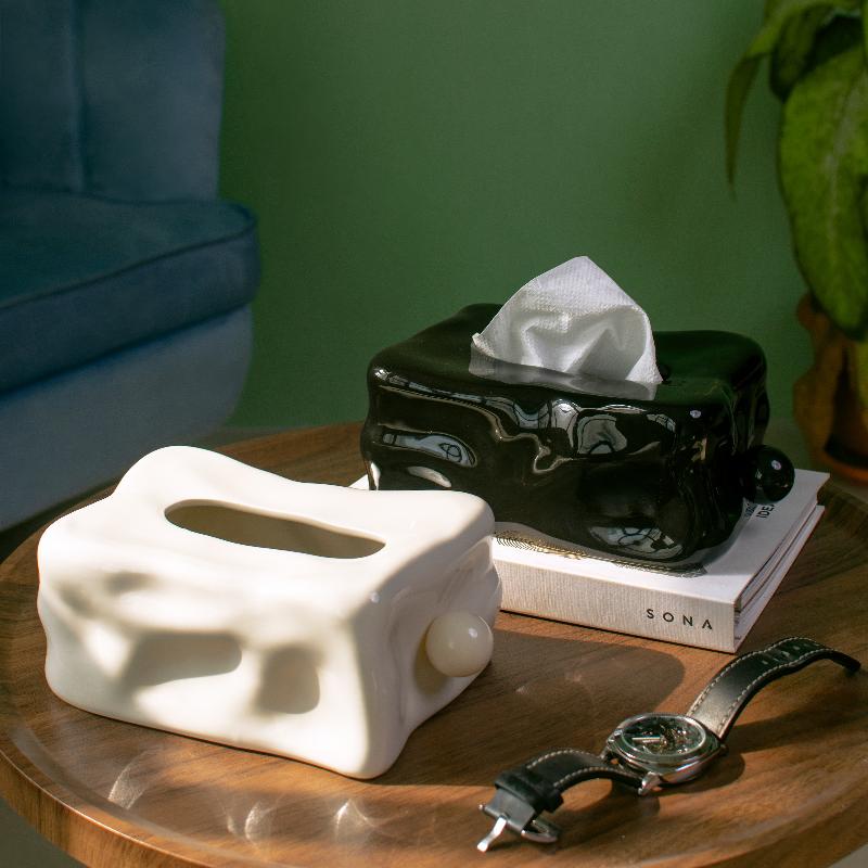 Sculpted Flow Ceramic Tissue Holder