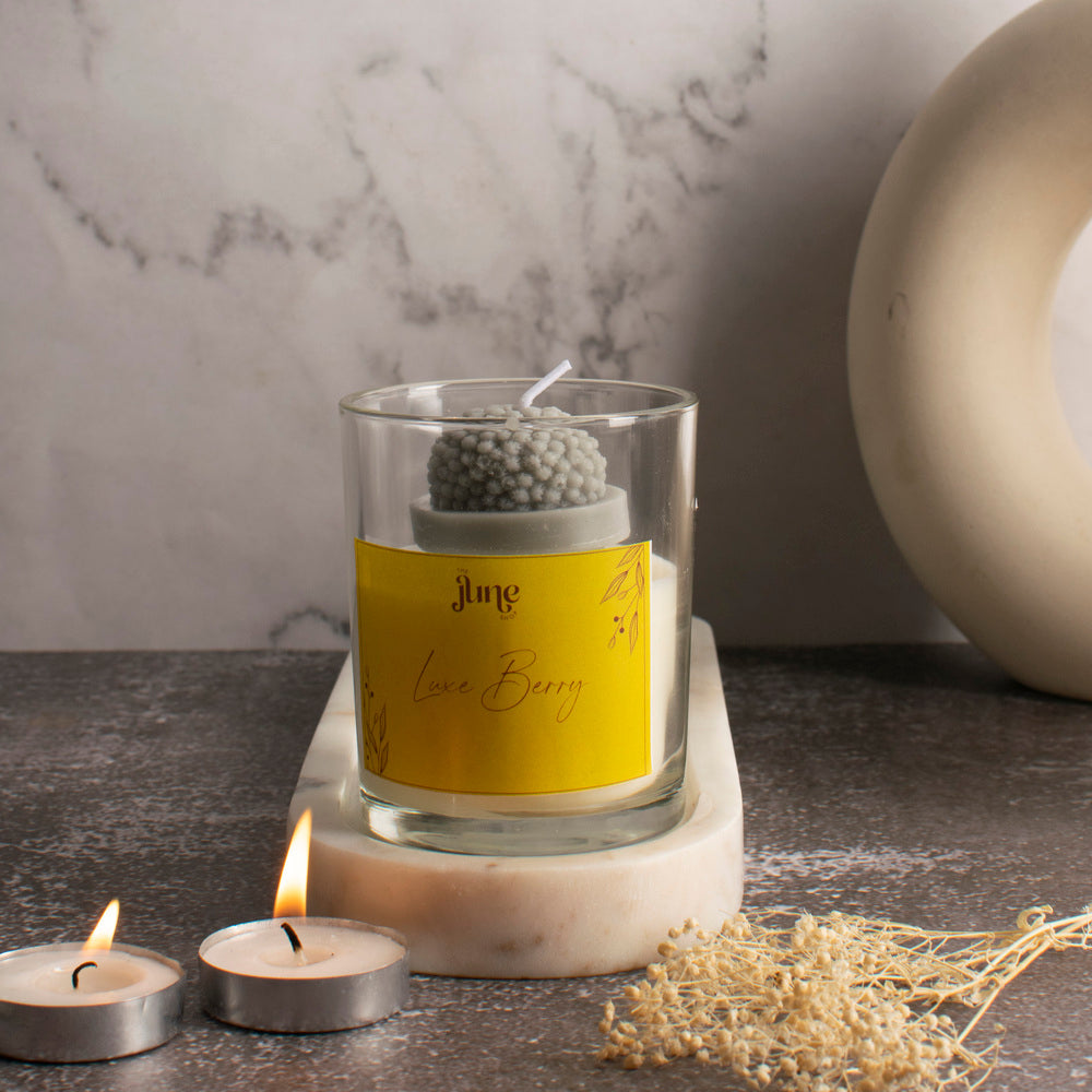 Poise Blossom Votive Aroma Candle Candles The June Shop Luxe Berry  