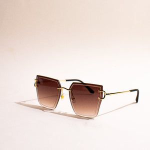 Glam Affair Square Cateye Brown Sunglass Eyewear June Trading   