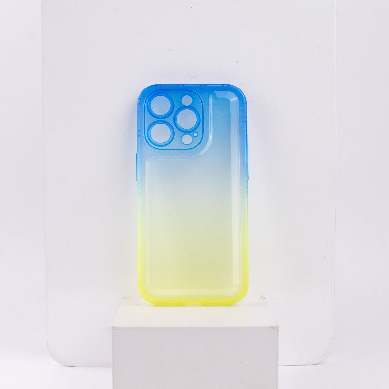 Dual Splash Clear Silicone Apple iPhone 14 Pro Cover iPhone 14 Pro June Trading Blue & Yellow  