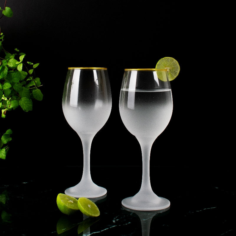 Sophisticated Nook Frosted Glass (Set of 2) Glasses June Trading   