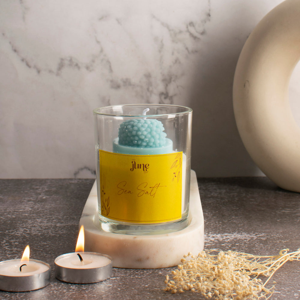 Poise Blossom Votive Aroma Candle Candles The June Shop Sea Salt  