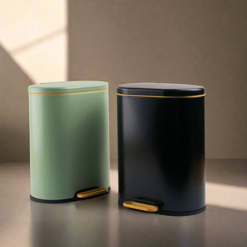 LuxeCraft Pedal Dustbin with Gold Accent Trim