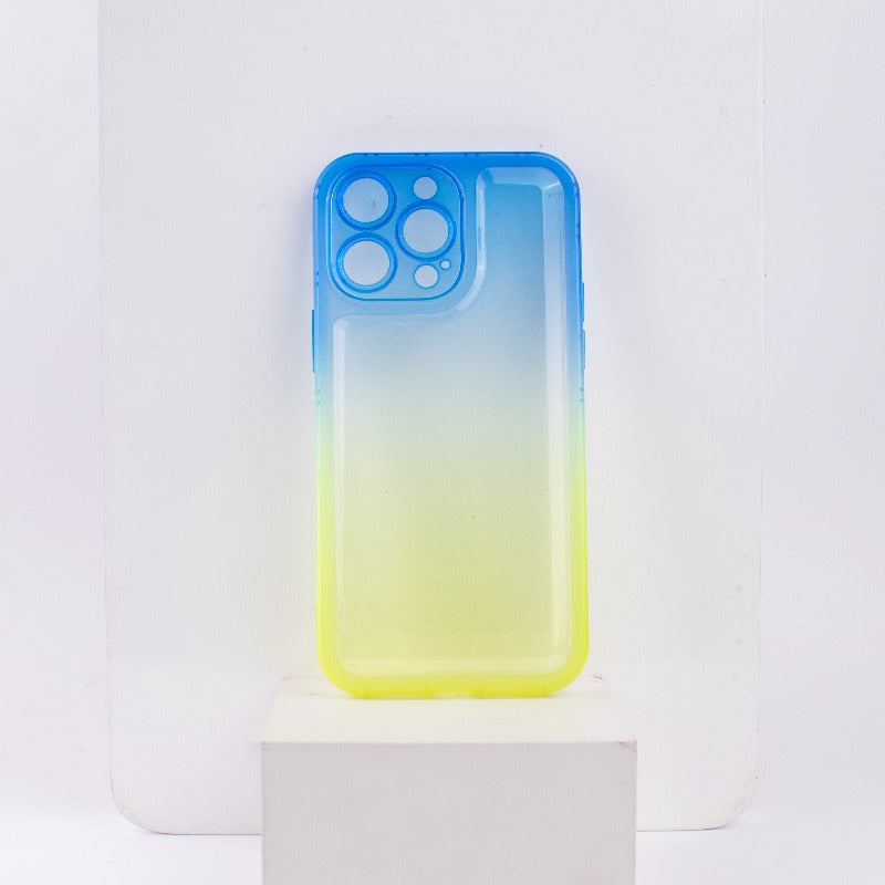 Dual Splash Clear Silicone Apple iPhone 14 Pro Max Cover iPhone 14 Pro Max June Trading Blue & Yellow  