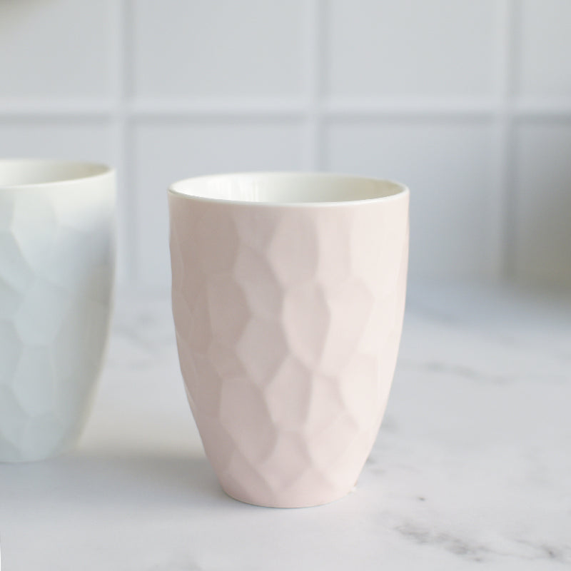 Soft Hue Crumple Texture Coffee Mug Coffee Mugs ERL Blush Pink  