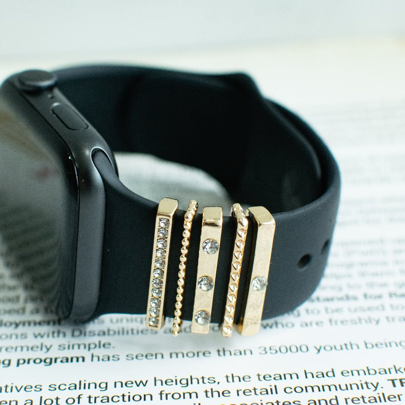 Bling It Gold Smartwatch Band Accessories Set Watch Band Accessories June Trading   
