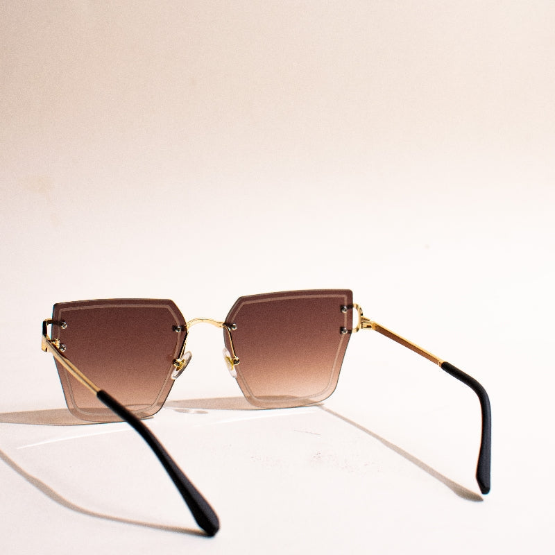 Glam Affair Square Cateye Brown Sunglass Eyewear June Trading   