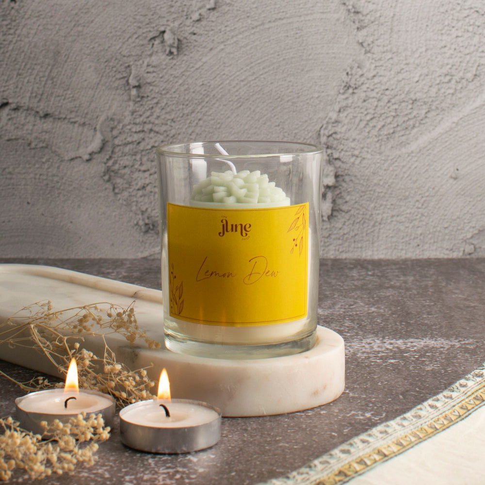 Serene Blossom Votive Aroma Candle Candles The June Shop Lemon Dew  