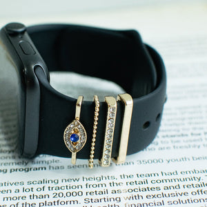 Evil Eye Gold Smartwatch Band Accessories Set Watch Band Accessories June Trading   