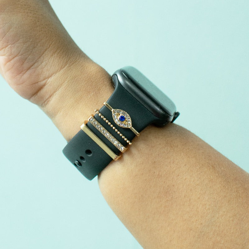 Evil Eye Gold Smartwatch Band Accessories Set Watch Band Accessories June Trading   