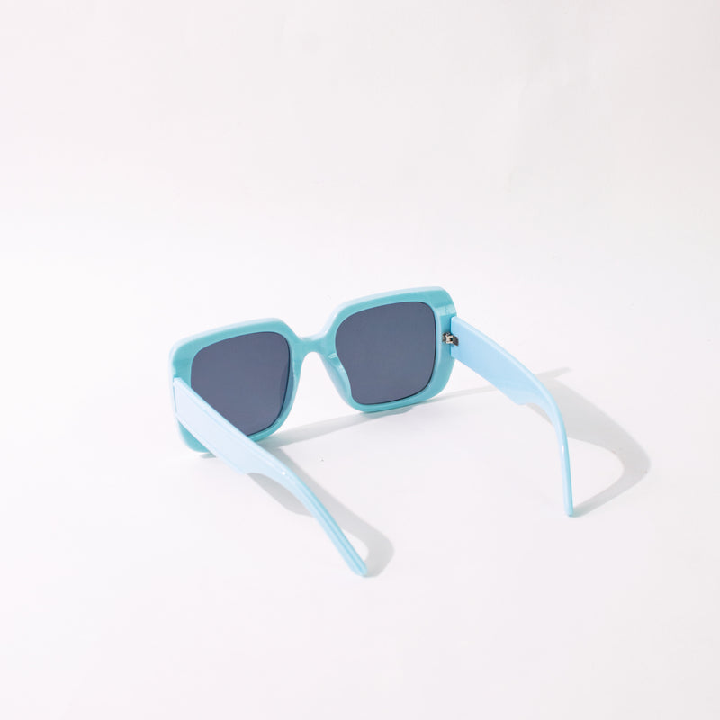 Vintage Luxury Square Pop Blue Frame Sunglass Eyewear June Trading   