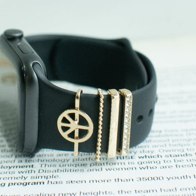 Peace & Love Gold Smartwatch Band Accessories Set Watch Band Accessories June Trading   