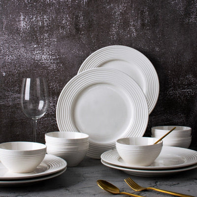 Orphic Ivory White Set Of 12 Dinner Sets The June Shop   