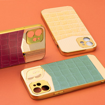 Golden Denim Blue Luxury Embossed Design iPhone Cover Mobile Phone Cases June Trading   