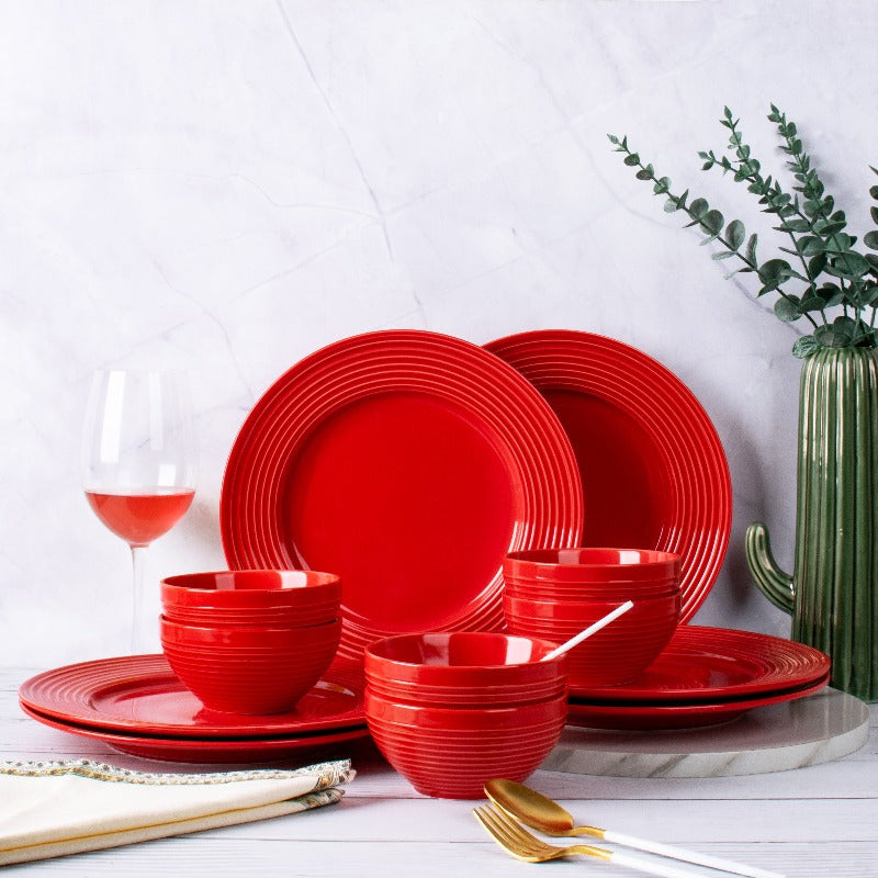 Ophelia Rogue Red Set Of 12 Dinner Sets The June Shop   