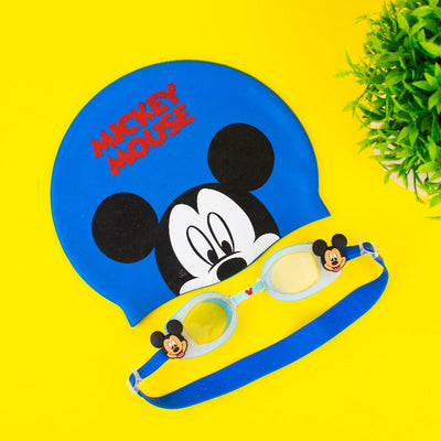 Mickey Swimming Cap & Goggle Set Swimming Kit ERL   