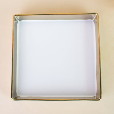 Aurulent Edge Square Starter Plate (7 Inches) Serving Tray June Trading   