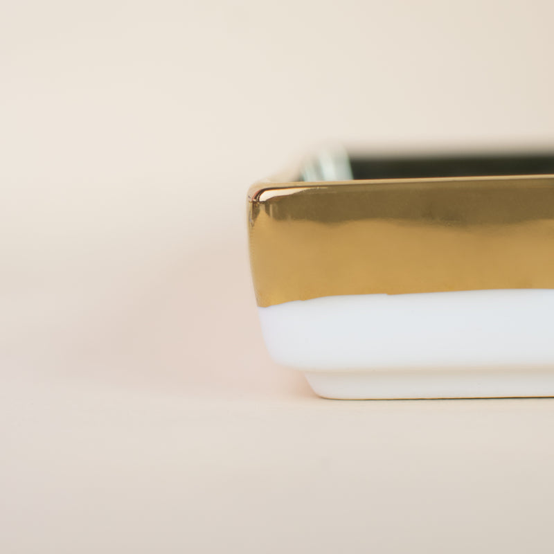 Aurulent Edge Square Starter Plate (7 Inches) Serving Tray June Trading   