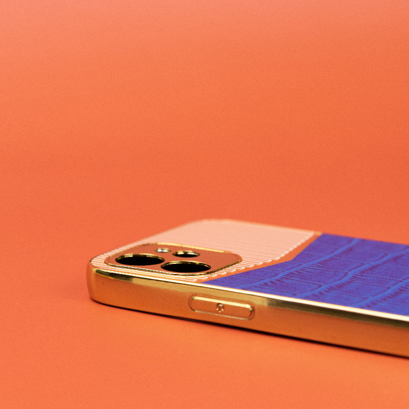 Golden Denim Blue Luxury Embossed Design iPhone Cover Mobile Phone Cases June Trading   