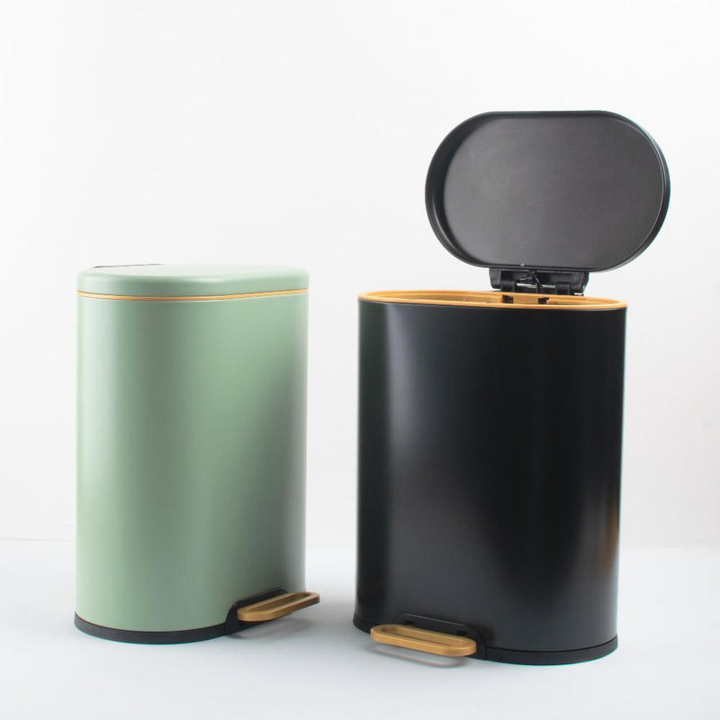 LuxeCraft Pedal Dustbin with Gold Accent Trim