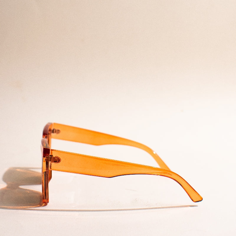 Sun Block Orange Oversized Sunglass Eyewear June Trading   