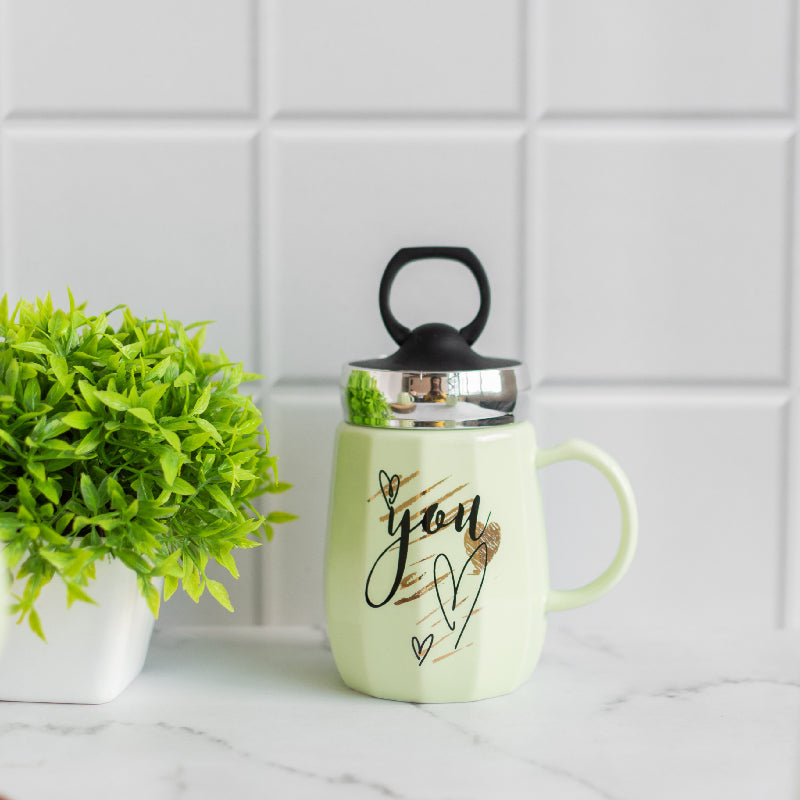 Lime Green Coffee Mug With Lid Coffee Mugs ERL   