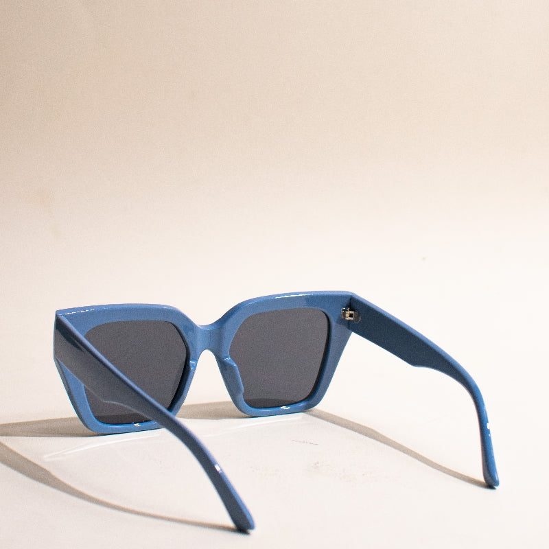 Sun Block Blue Oversized Sunglass Eyewear June Trading   