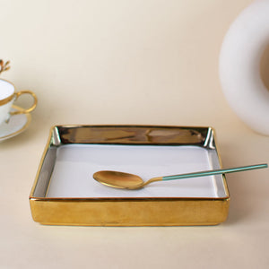 Aurulent Square Starter Plate (7 Inches) Serving Tray June Trading   