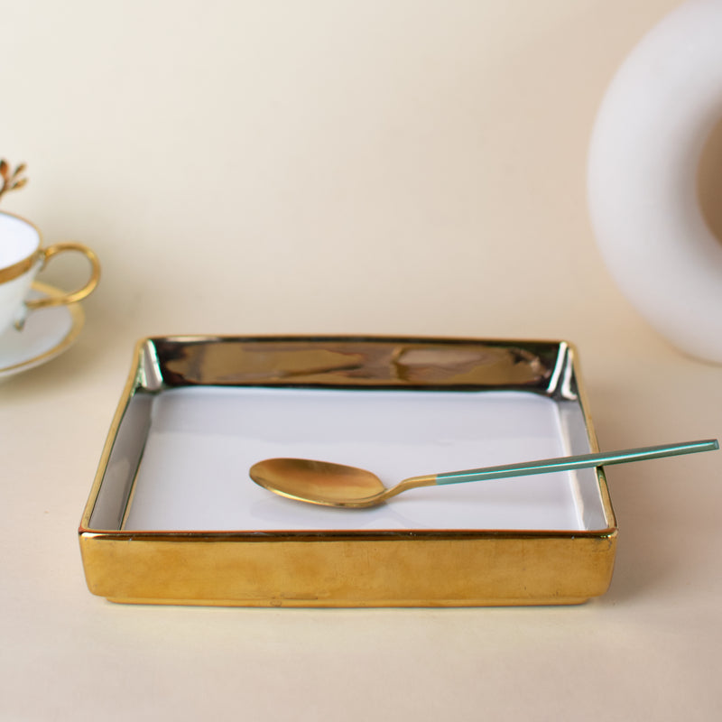 Aurulent Square Starter Plate (7 Inches) Serving Tray June Trading   