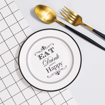 Eat Drink Be Happy 5.5 Inch Snack Plate Snack Plate June Trading   