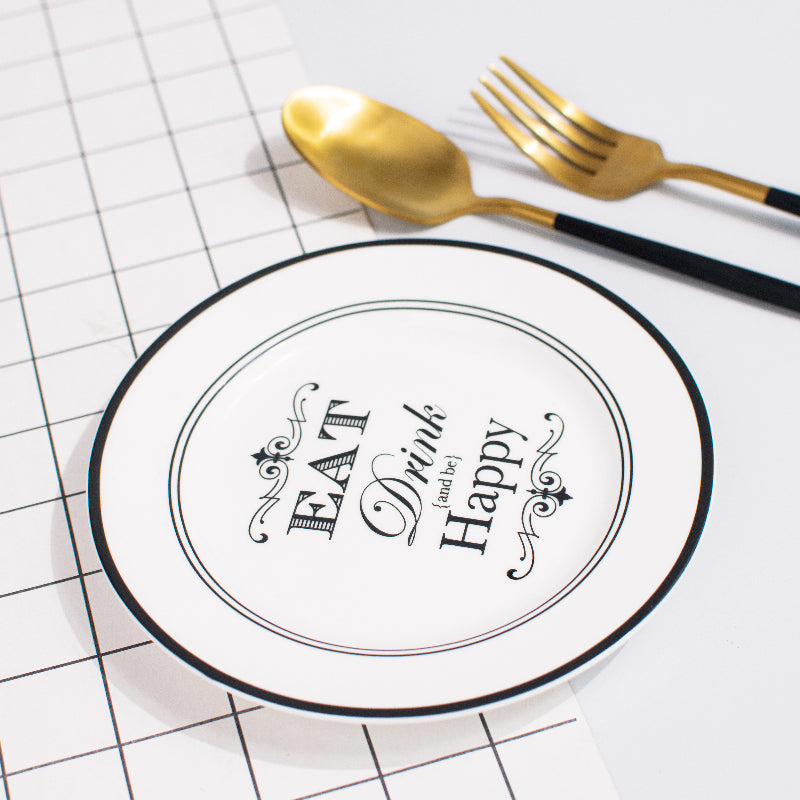 Eat Drink Be Happy 5.5 Inch Snack Plate Snack Plate June Trading   