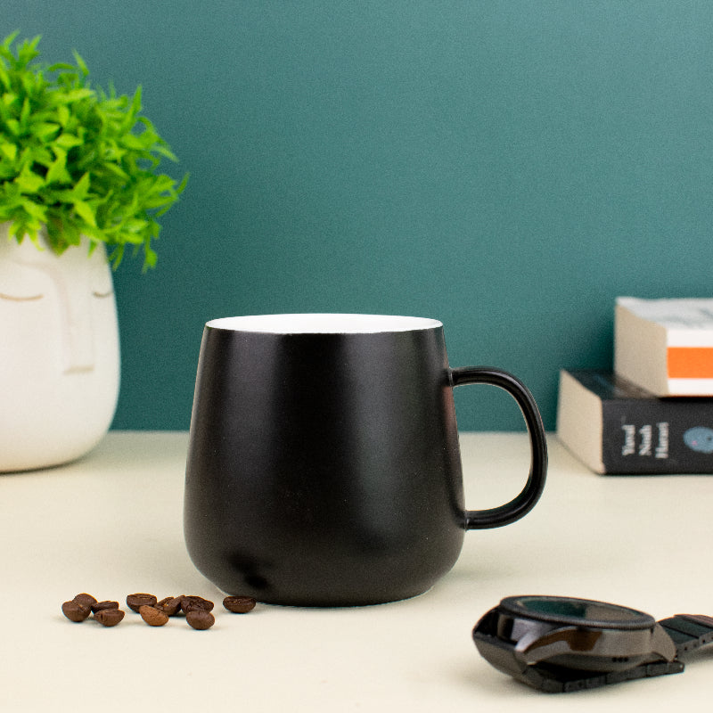 Colour Glazed Ceramic Coffee Mug Coffee Mugs June Trading Matte Jet Black  