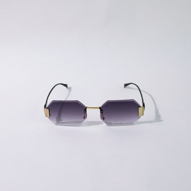 Vintage Octagon Ombre Purple Sunglass Eyewear June Trading   