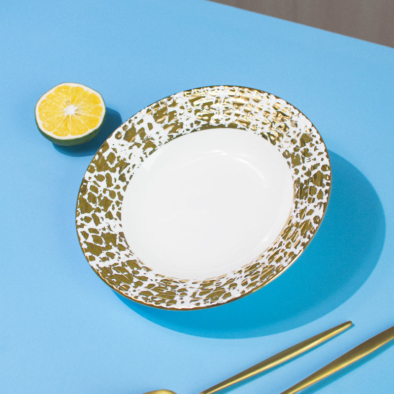 Aurulent Patch Rim Pasta Bowl Bowls June Trading   