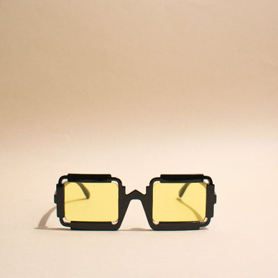 Retro Designer Frame Ebony Black Sunglass Eyewear June Trading   