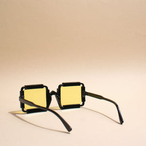 Retro Designer Frame Ebony Black Sunglass Eyewear June Trading   