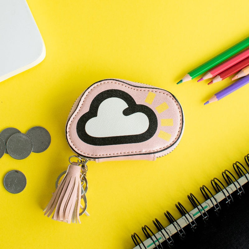 Cloudy Day Coin Pouch Keychain Keychain ERL Light Pink  